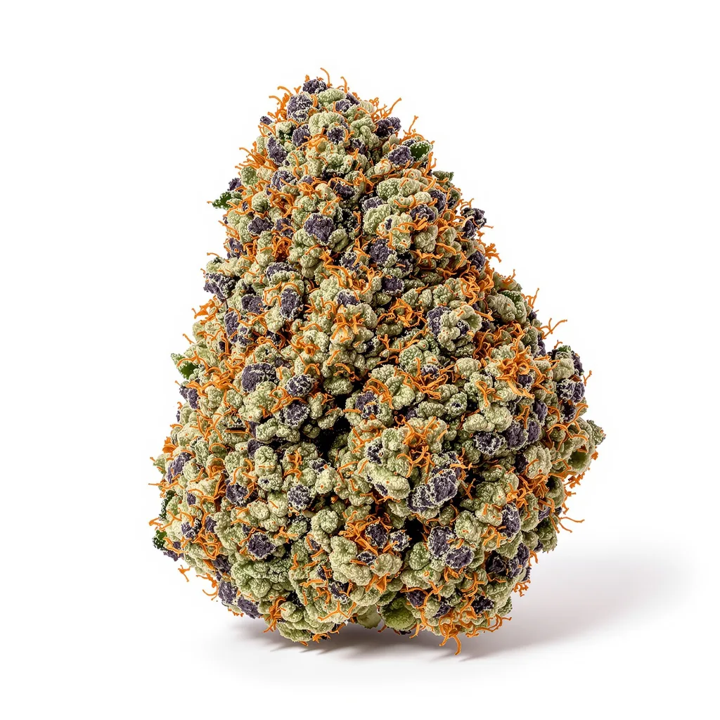 Molokai Frost 82% indica / 18% sativa flower with visible trichomes
