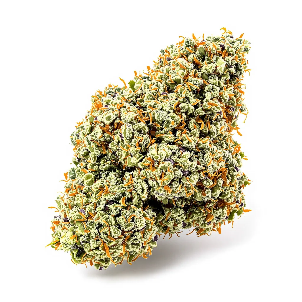 Monkey Berries 35% indica / 65% sativa flower with visible trichomes