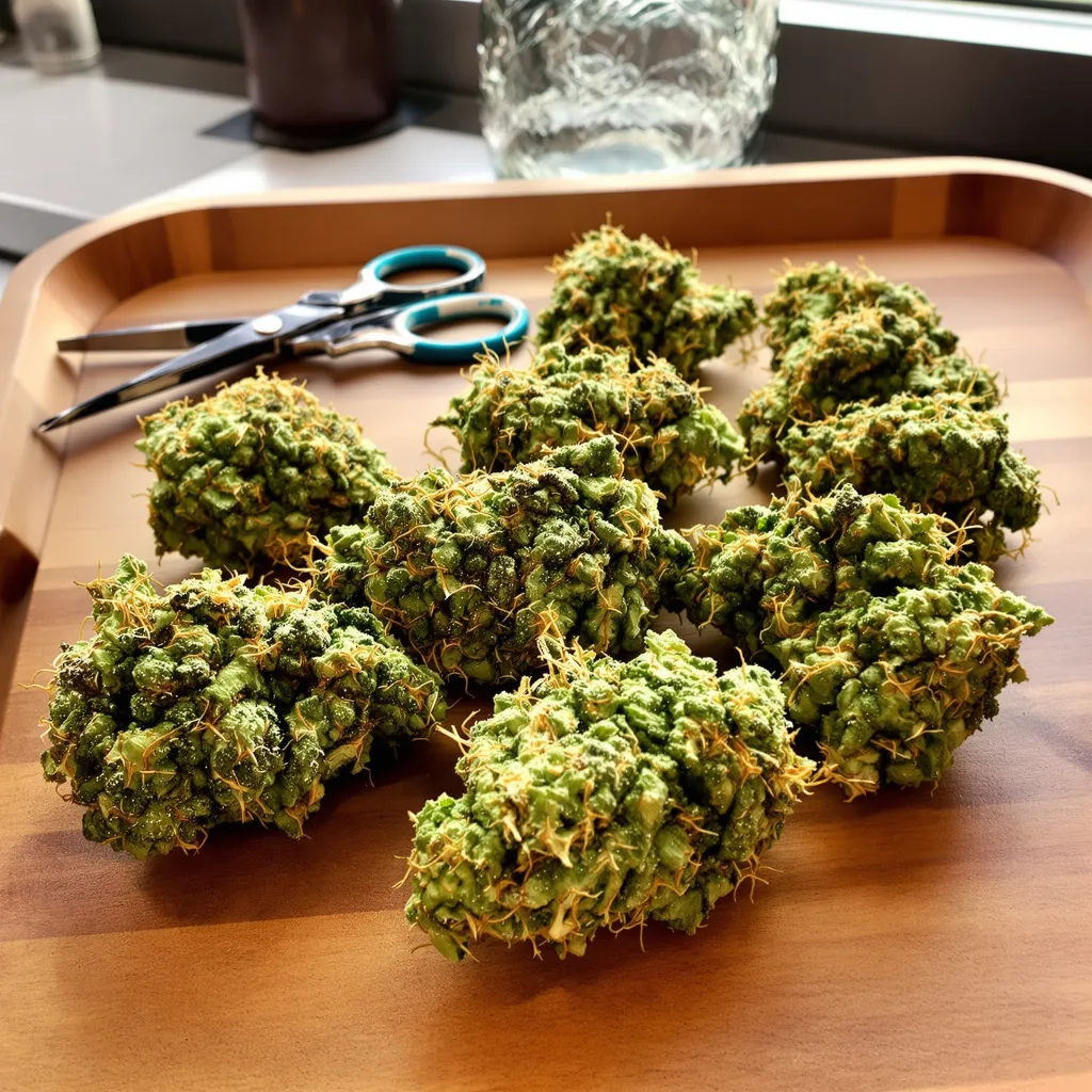 Montana Silvertip 25% indica / 75% sativa flower with visible trichomes