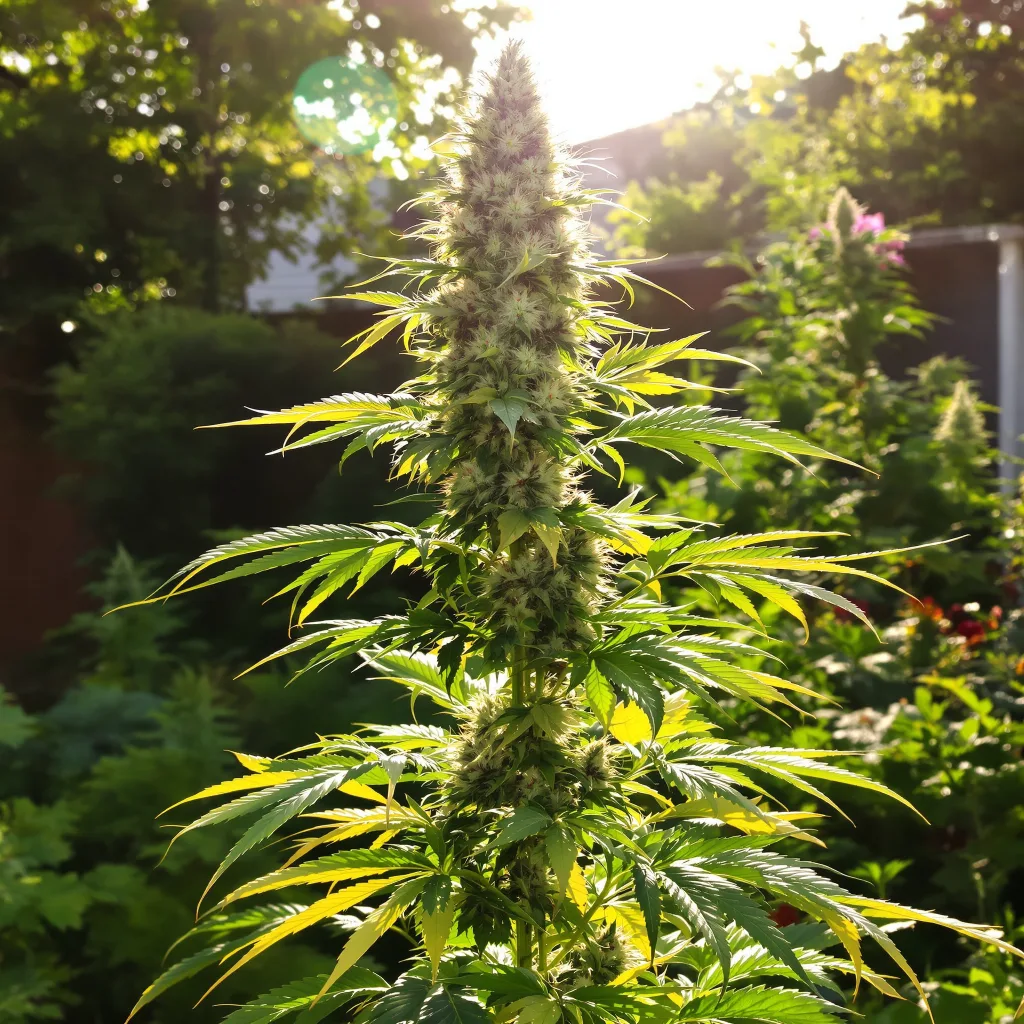 Morning Glory 43% indica / 57% sativa flower with visible trichomes