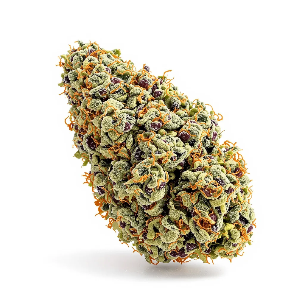 Motorbreath #15 62% indica / 38% sativa flower with visible trichomes