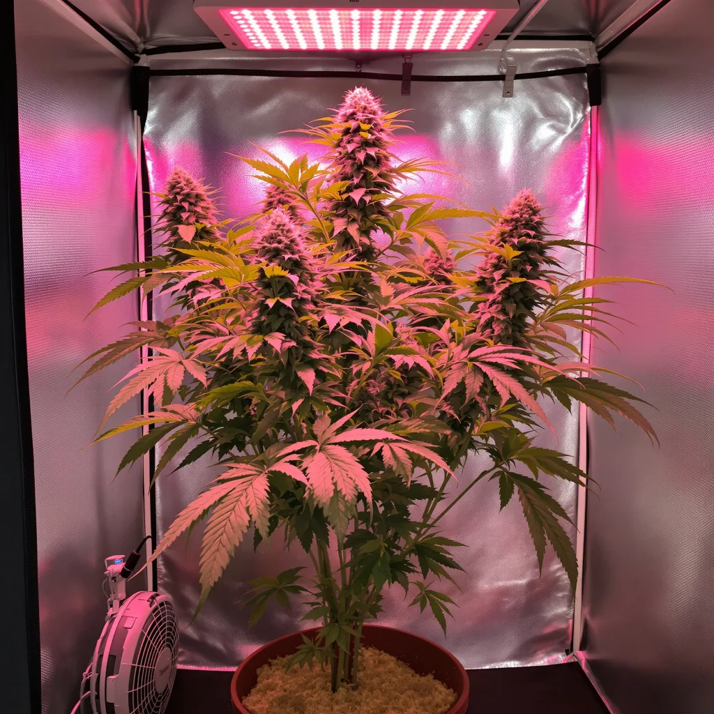 Night Train cannabis plant in flowering stage — 60-100 cm autoflower