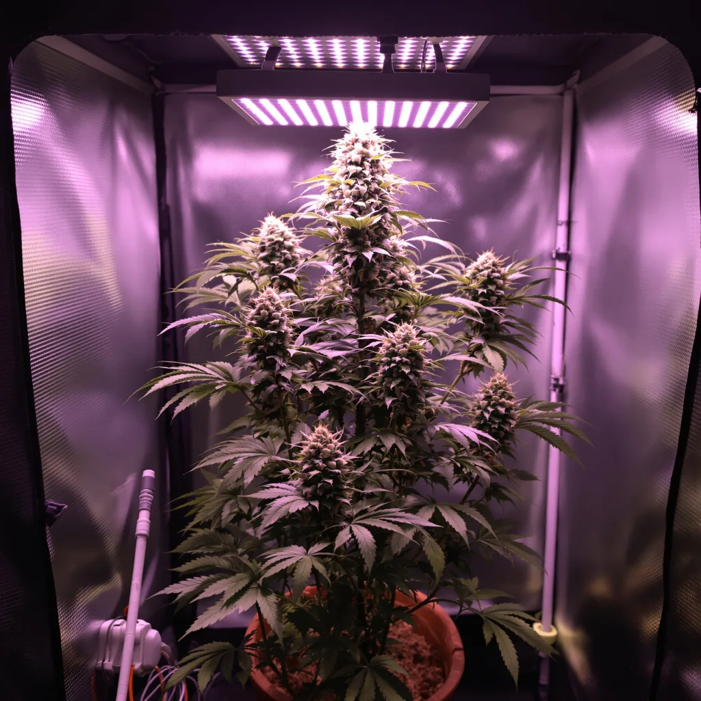 Night Train cannabis plant in flowering stage — 120-180 cm feminised