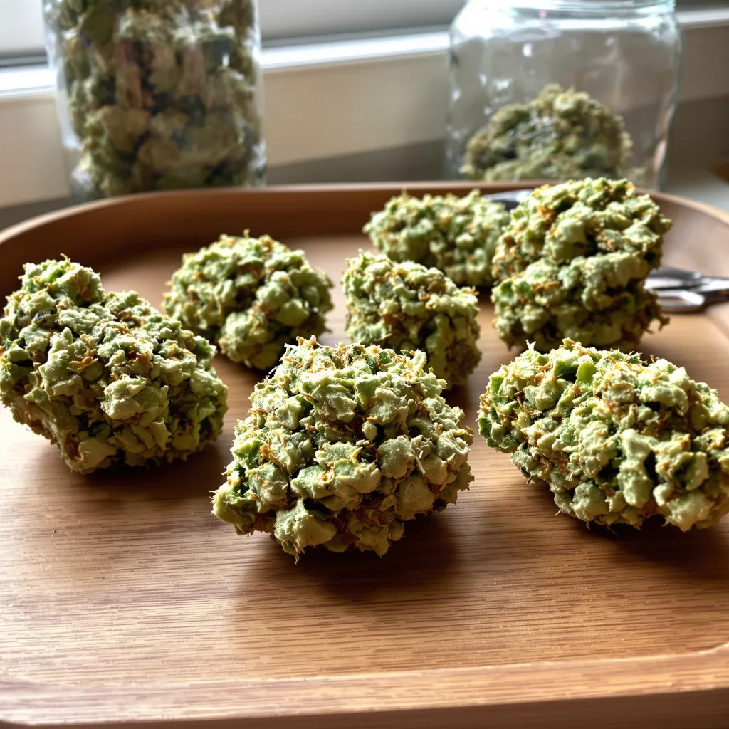Nordle CBD 54% indica / 46% sativa flower with visible trichomes