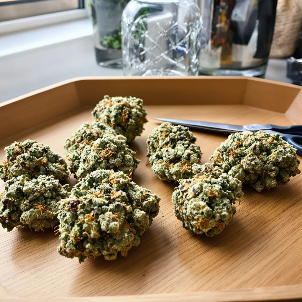 Northern Berry 40% indica / 60% sativa flower with visible trichomes