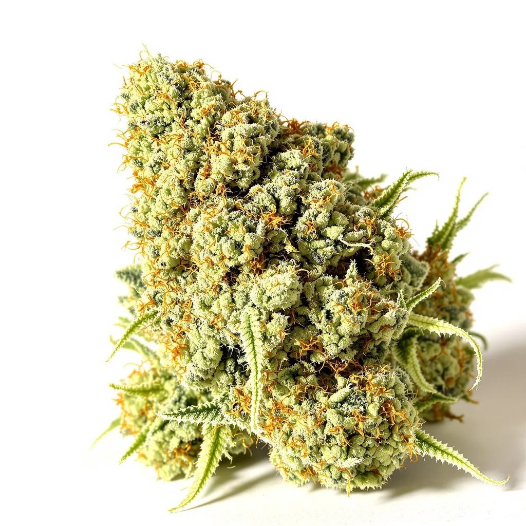 NYC Sour Diesel 11% indica / 89% sativa flower with visible trichomes