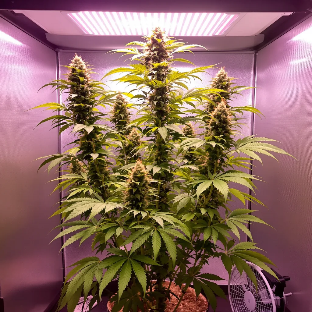 OG #18 cannabis plant in flowering stage — 150-200 cm feminised