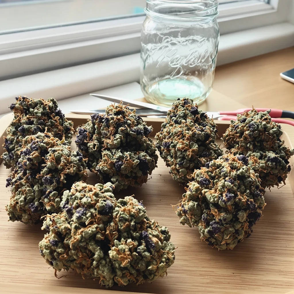 OG Los Angeles Kush 69% indica / 31% sativa flower with visible trichomes