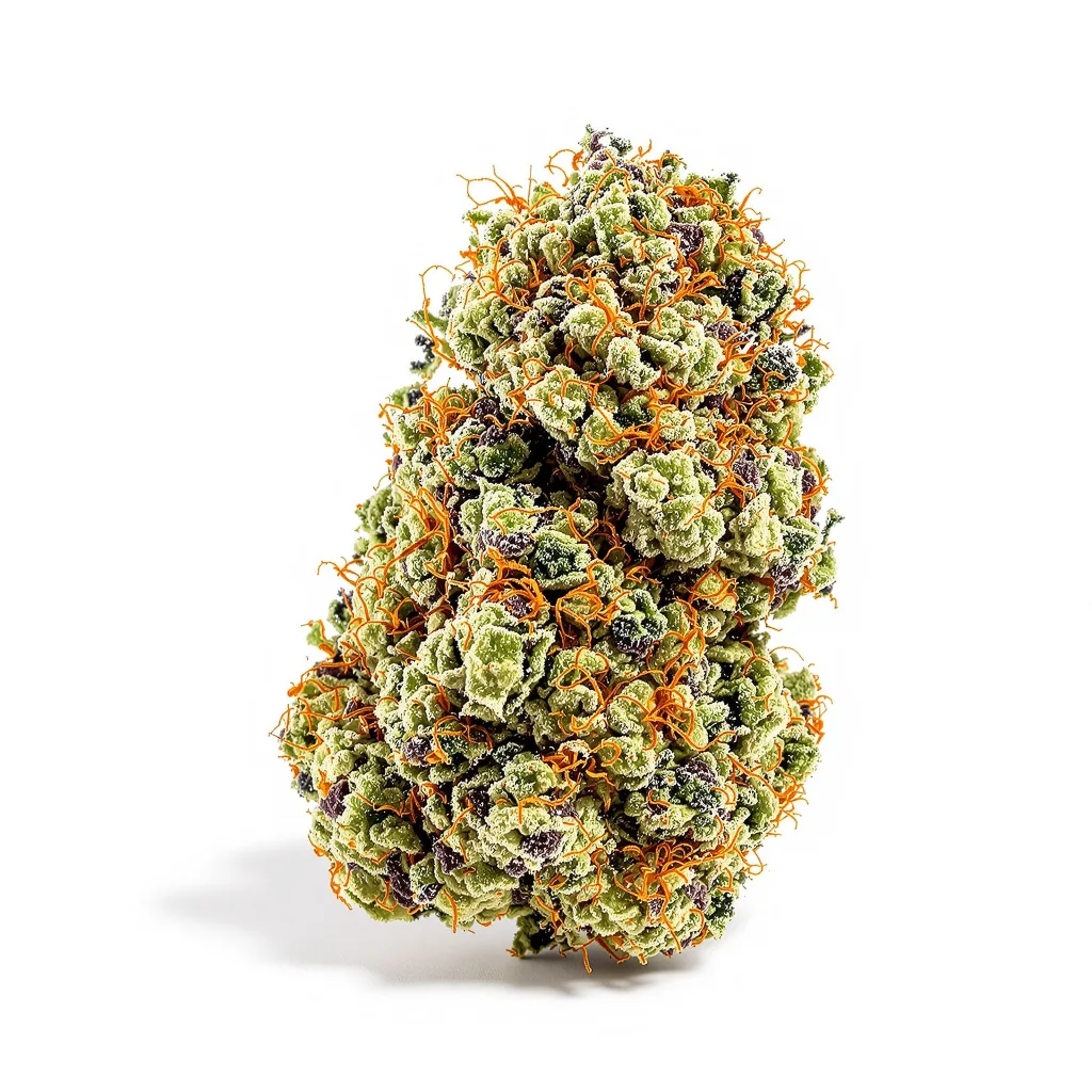 Opium 62% indica / 38% sativa flower with visible trichomes