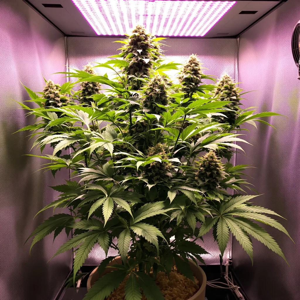 Orange Bud cannabis plant in flowering stage — 60-125 cm autoflower