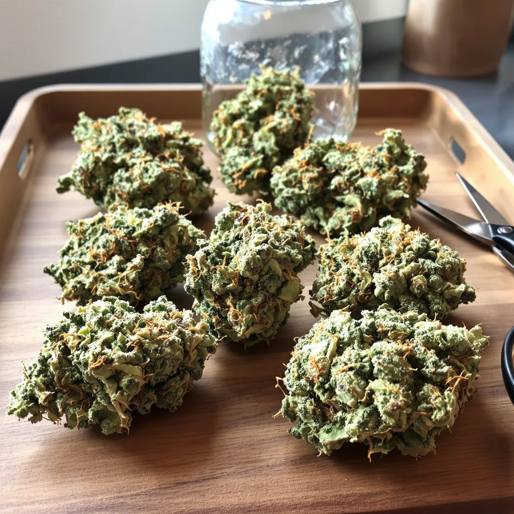 Orange Cookies 60% indica / 40% sativa flower with visible trichomes