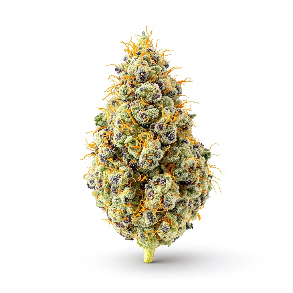 Orange Kush 50% indica / 50% sativa flower with visible trichomes