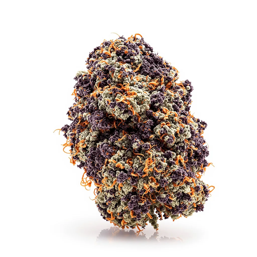 Papaya Cookies 76% indica / 24% sativa flower with visible trichomes