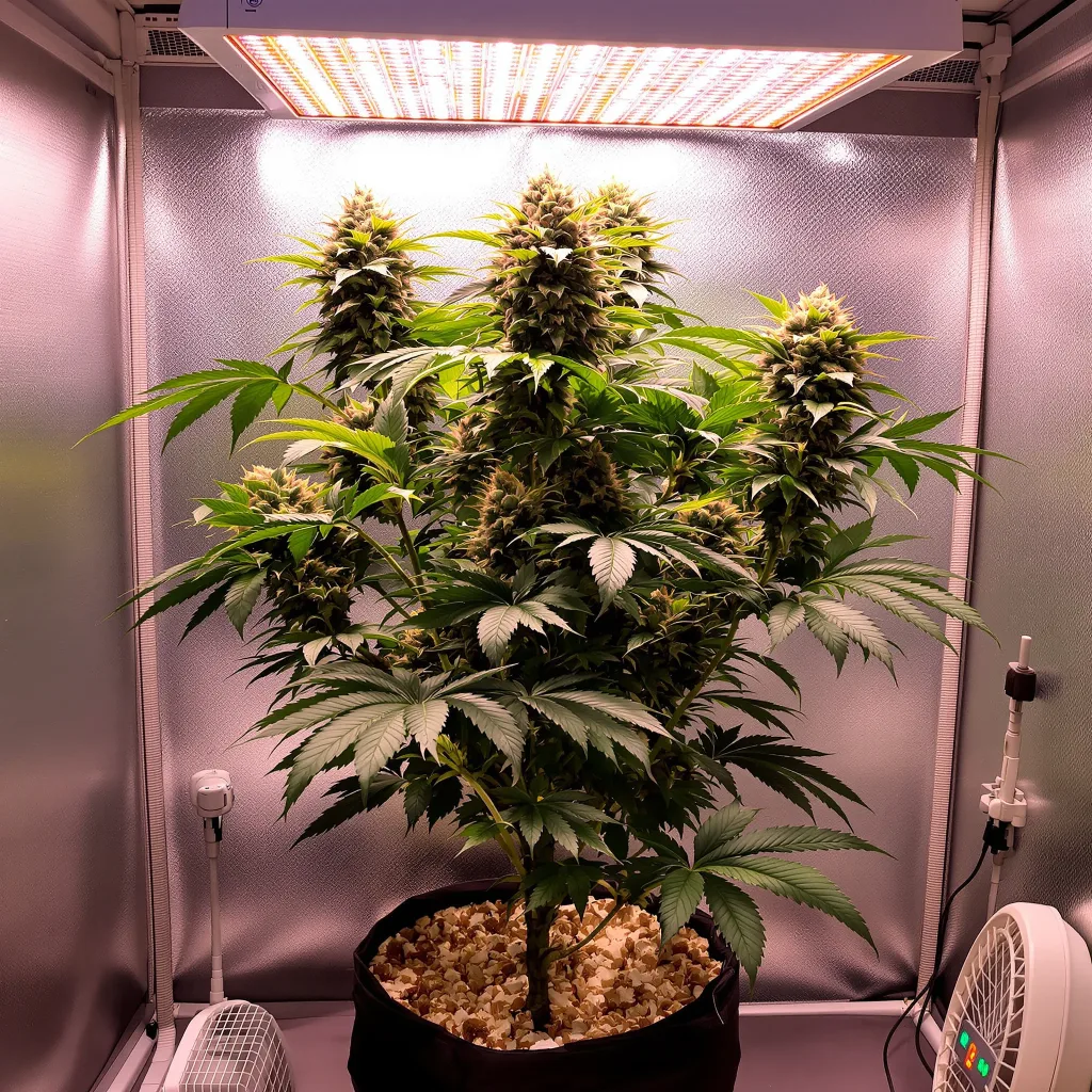 Papaya cannabis plant in flowering stage — 90-120 cm feminised