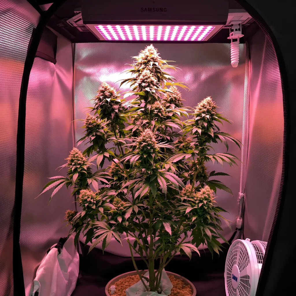 Peanut Butter Breath cannabis plant in flowering stage — 120-180 cm feminised