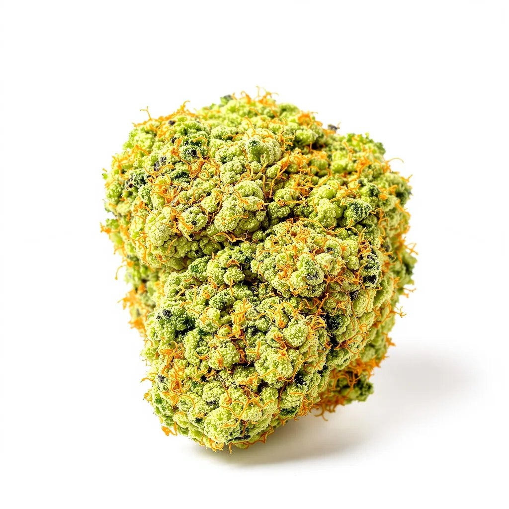 Pine 8% indica / 92% sativa flower with visible trichomes