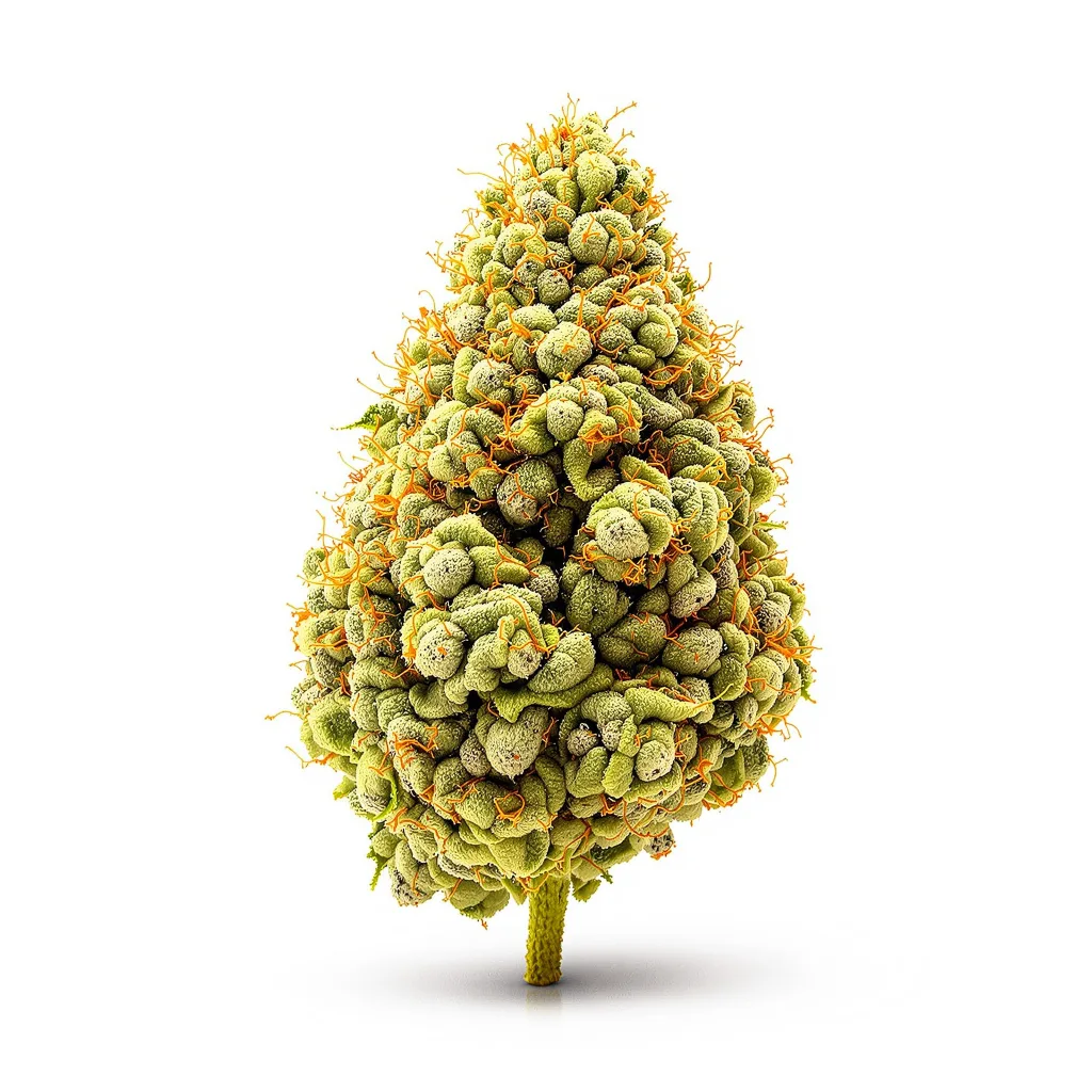 Pine 8% indica / 92% sativa flower with visible trichomes