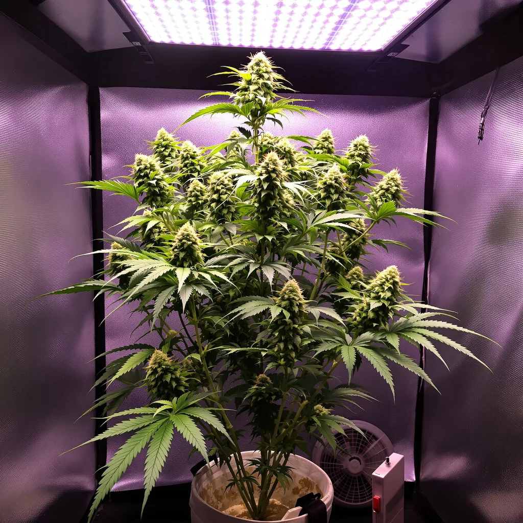 Pineapple Express cannabis plant in flowering stage — 120-180 cm feminised
