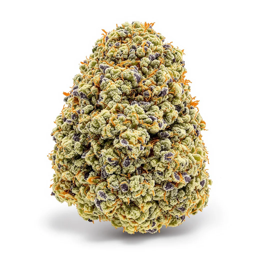 Pineapple 50% indica / 50% sativa flower with visible trichomes
