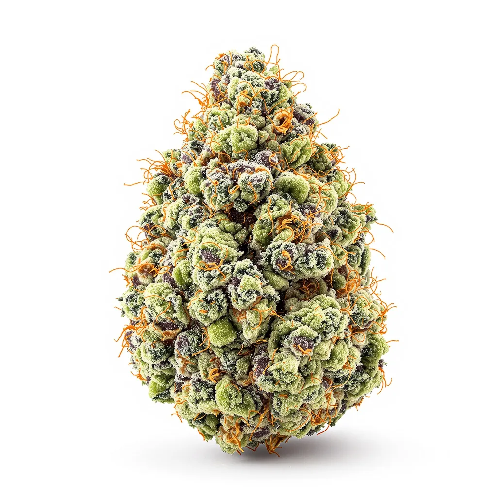 Pineapple Purple Skunk 60% indica / 40% sativa flower with visible trichomes