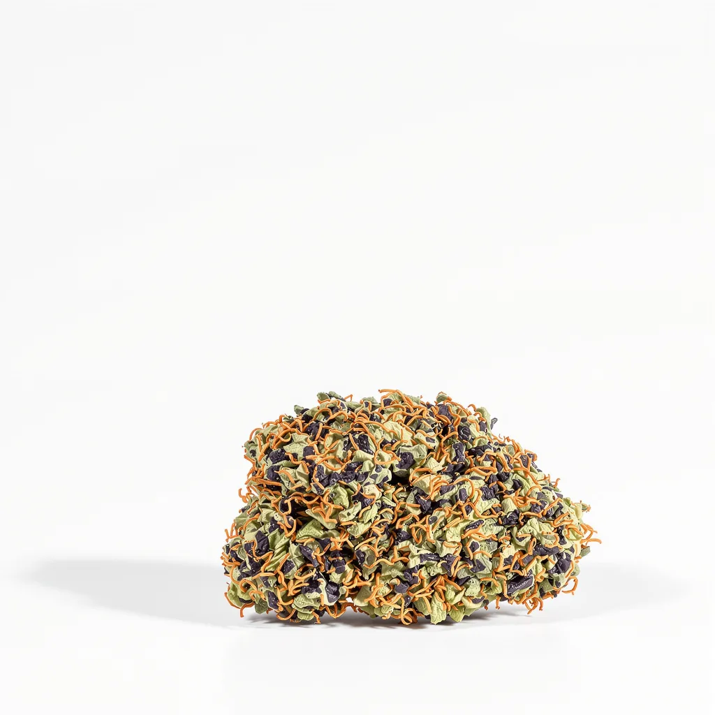 Pink Bubba 67% indica / 33% sativa flower with visible trichomes