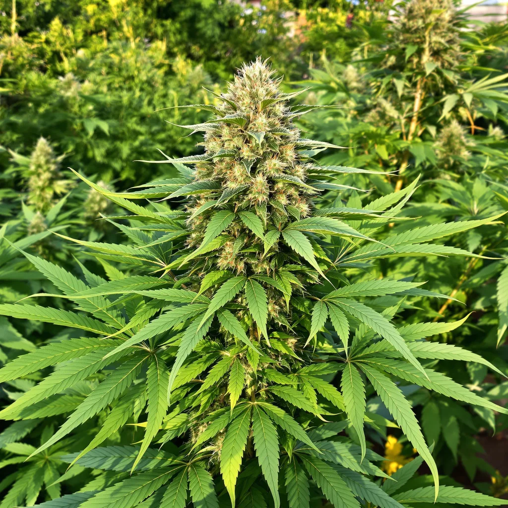 Pink Champagne 71% indica / 29% sativa flower with visible trichomes