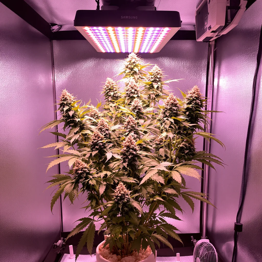 Pink Pez cannabis plant in flowering stage — 120-180 cm feminised