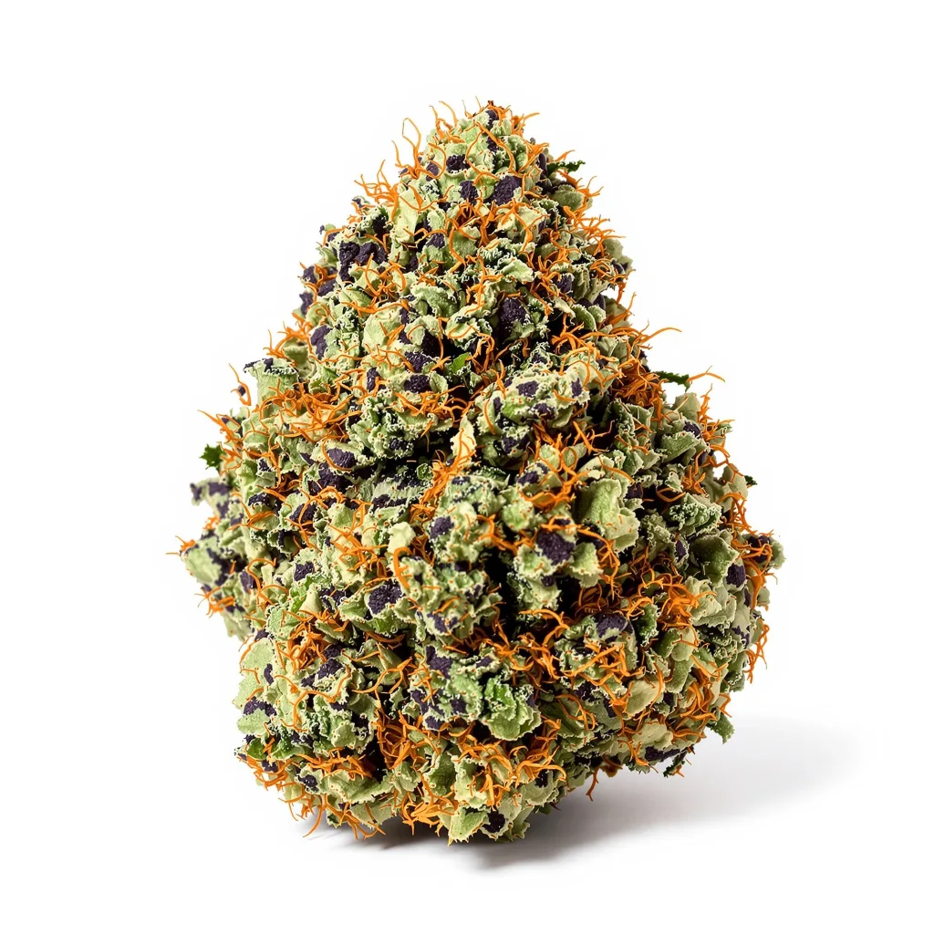 Pitbull Pit 80% indica / 20% sativa flower with visible trichomes