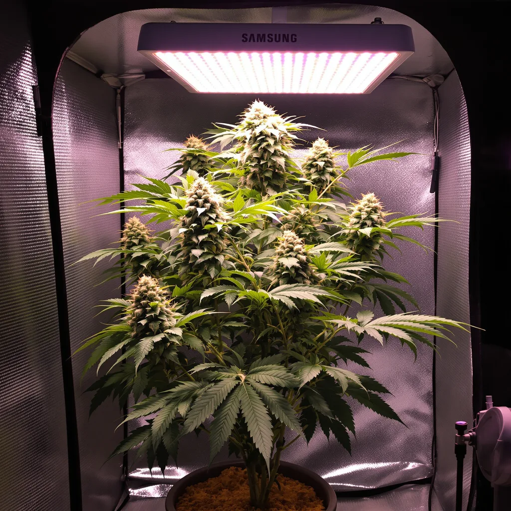 Platinum GSC cannabis plant in flowering stage — 60-100 cm autoflower