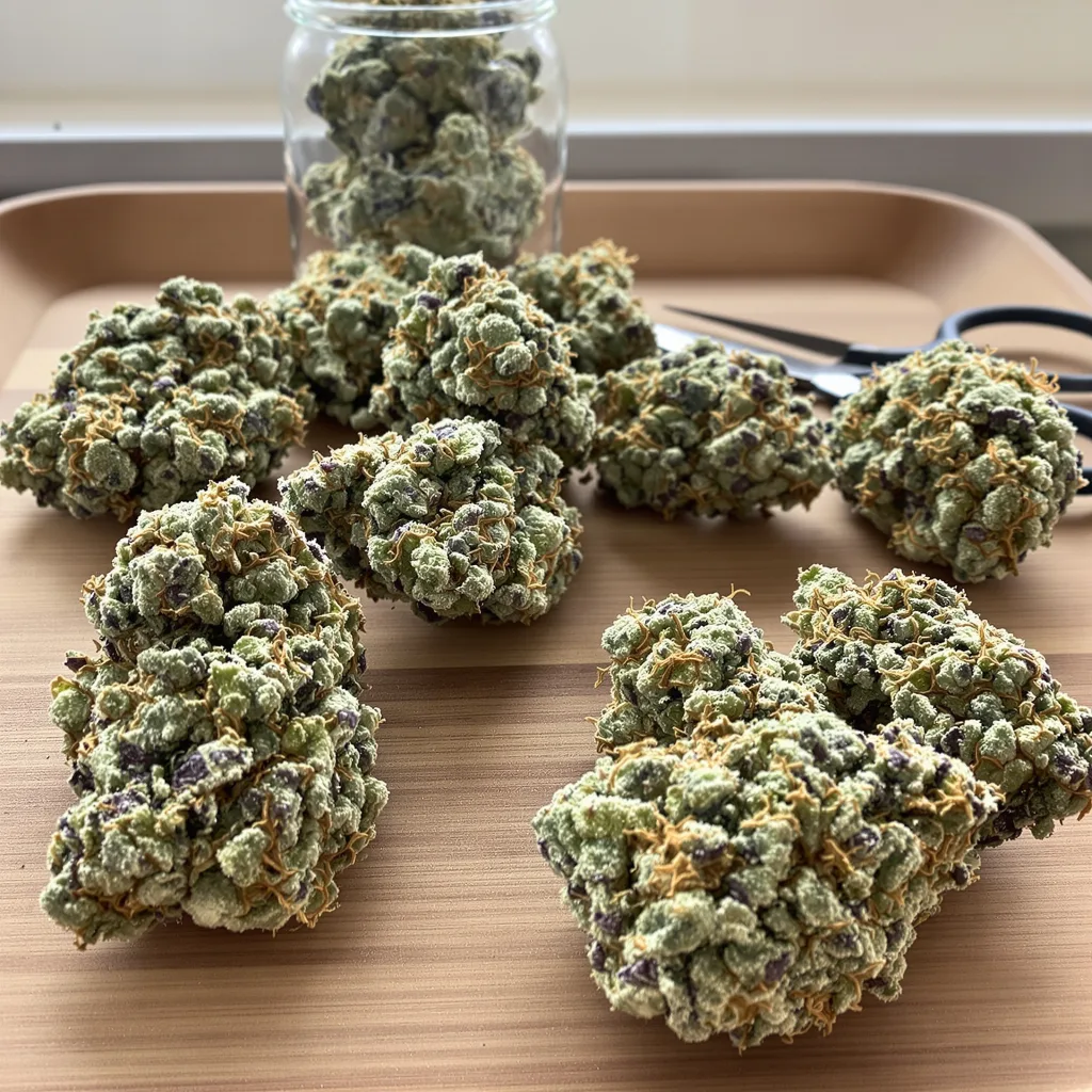 Platinum GSC 60% indica / 40% sativa flower with visible trichomes