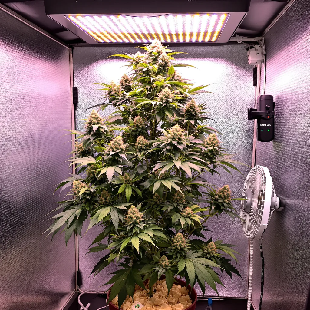 Platinum GSC cannabis plant in flowering stage — up to 120 cm feminised