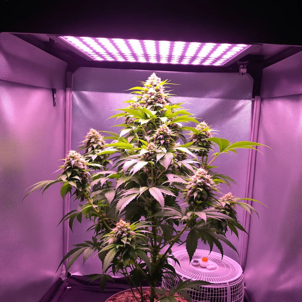 Pluto Kush cannabis plant in flowering stage — 60-100 cm autoflower