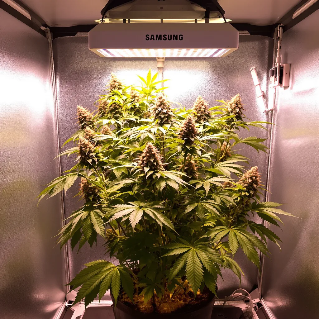 Popcorn Kush cannabis plant in flowering stage — 90-130 cm feminised
