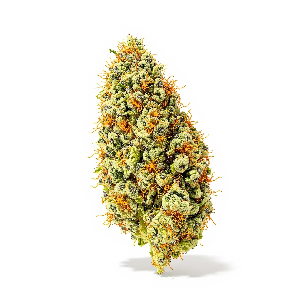 Power Plant 16% indica / 84% sativa flower with visible trichomes