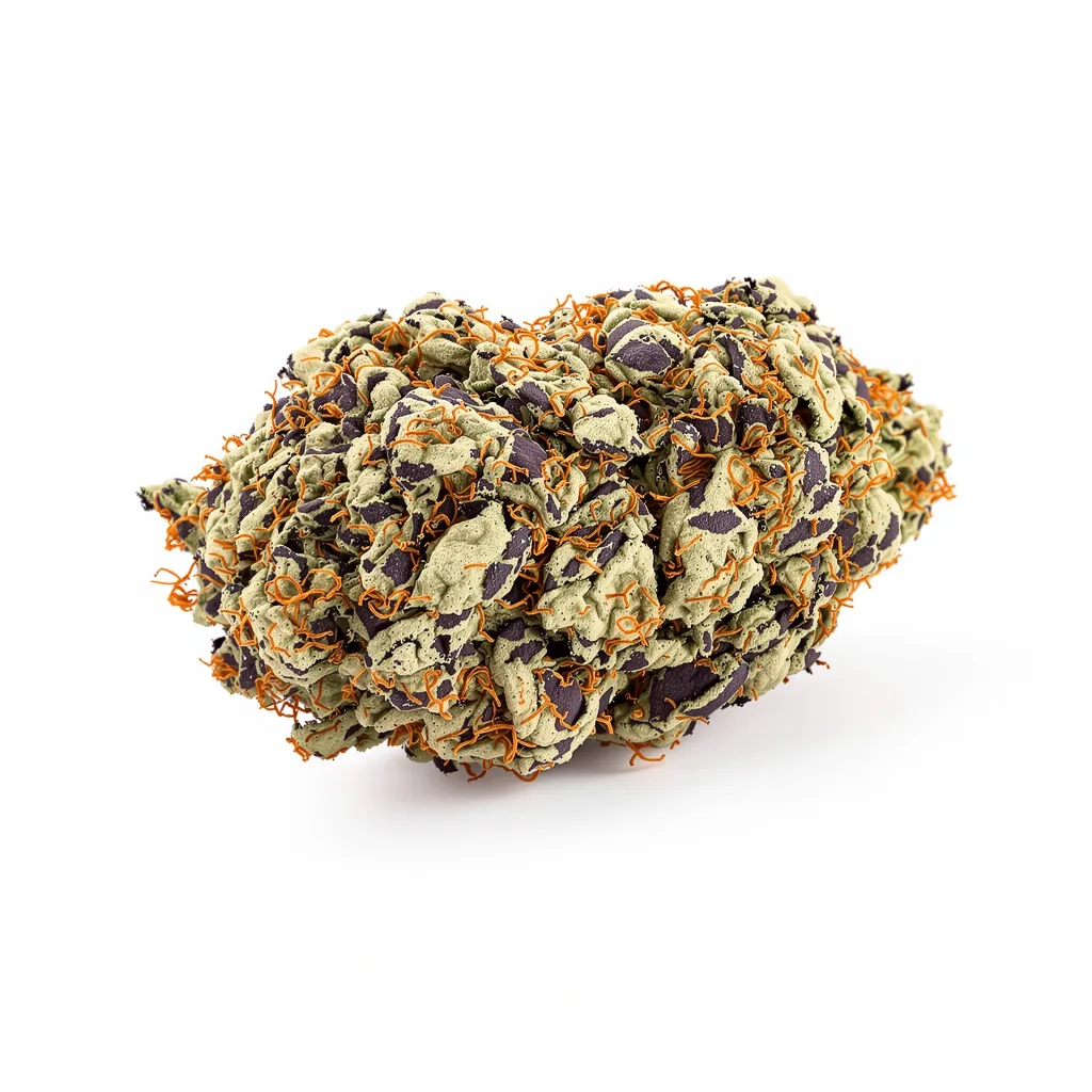 Pre-98 Bubba Kush 80% indica / 20% sativa flower with visible trichomes