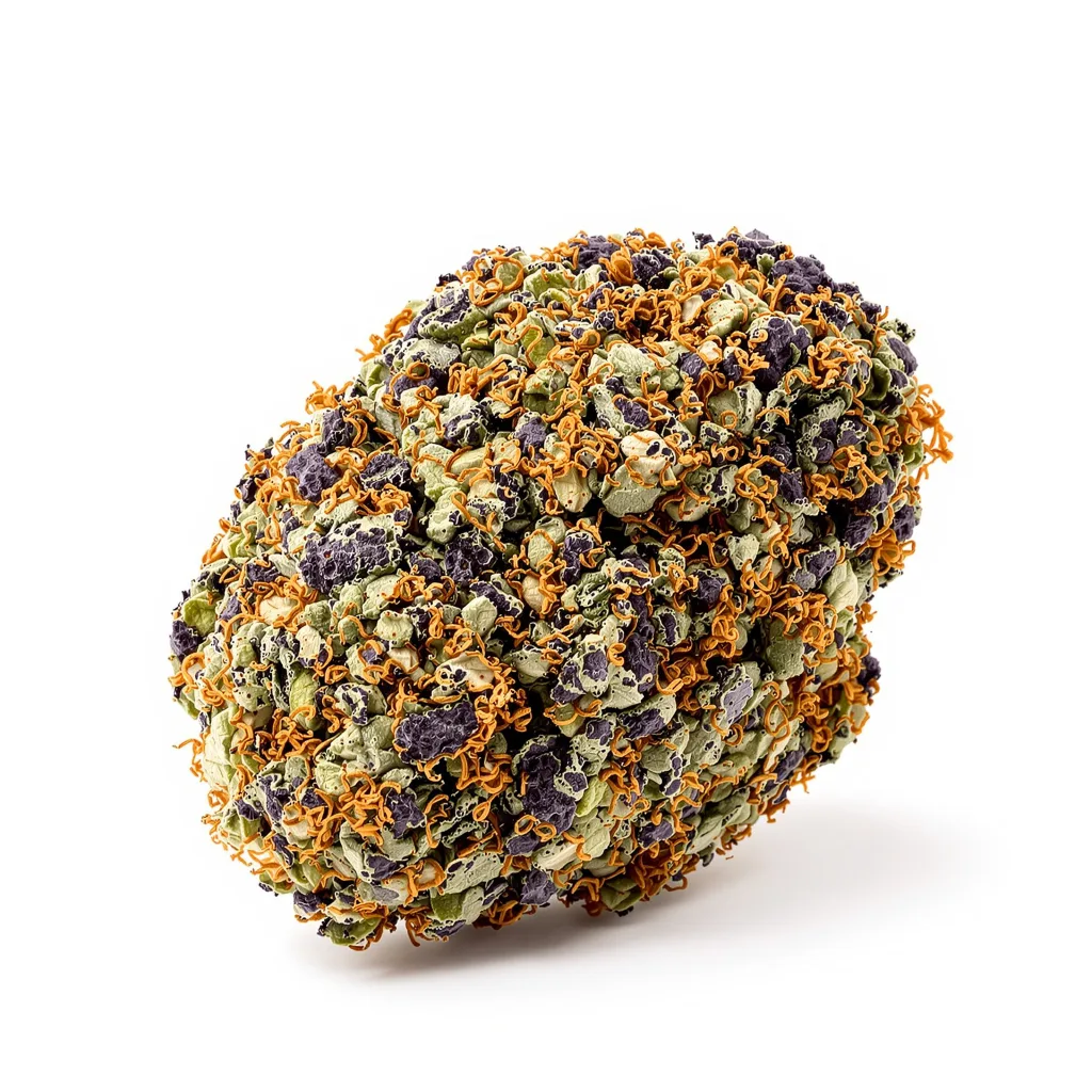 Puna Budder 70% indica / 30% sativa flower with visible trichomes
