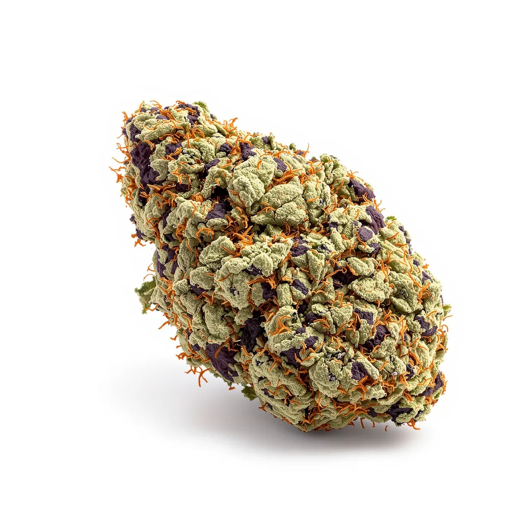 Pure Afghan 89% indica / 11% sativa flower with visible trichomes