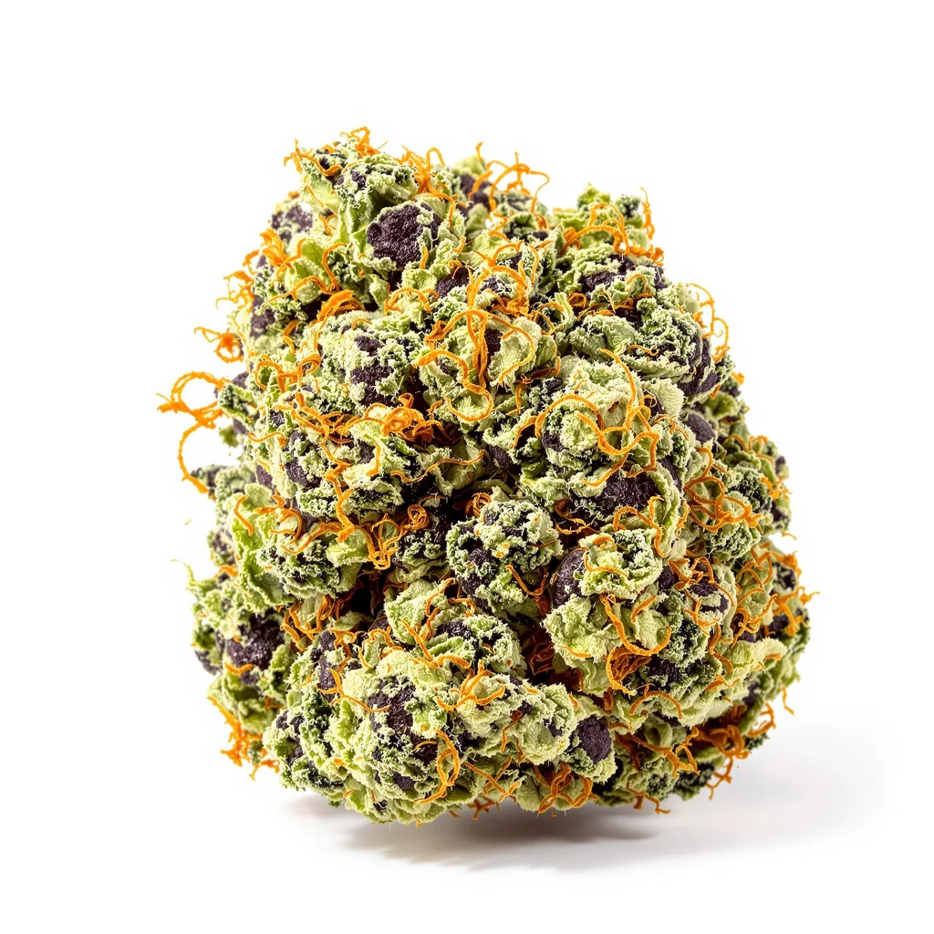 Pure Kush 70% indica / 30% sativa flower with visible trichomes