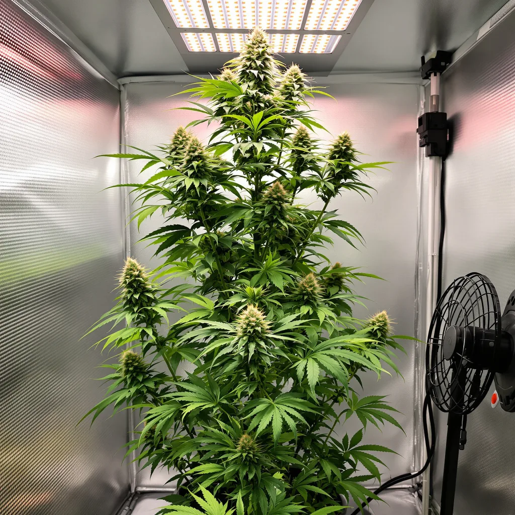 Pure Power Plant cannabis plant in flowering stage — close to 100 cm feminised