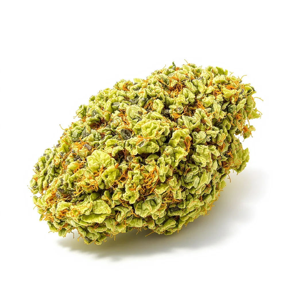 Pure Power Plant 16% indica / 84% sativa flower with visible trichomes