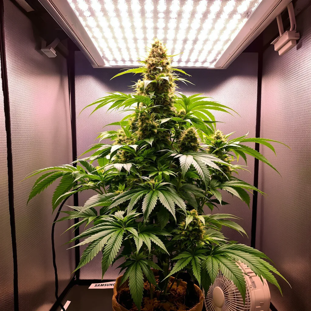 Purple Afghani cannabis plant in flowering stage — 90-130 cm feminised