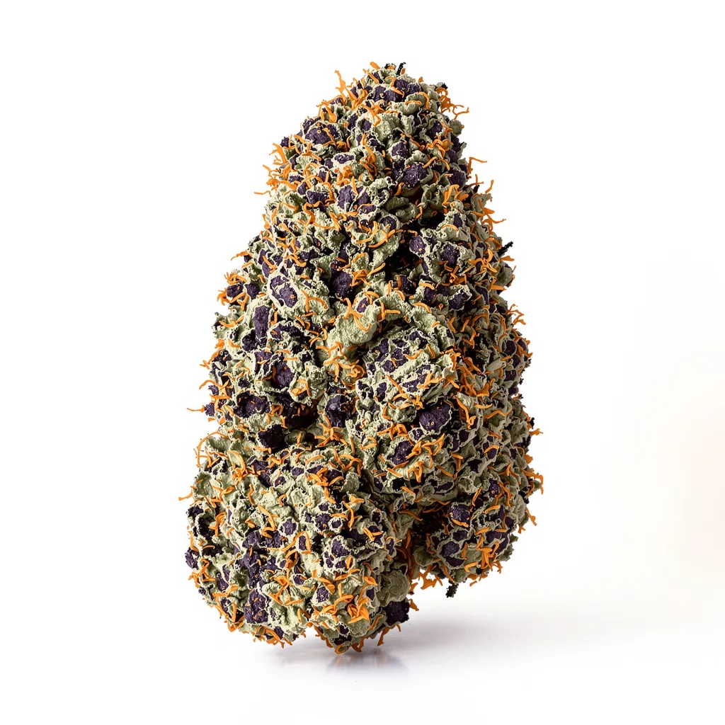 Purple Bush 78% indica / 22% sativa flower with visible trichomes