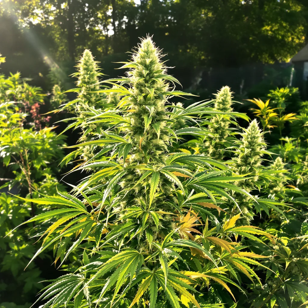 Purple Diesel 30% indica / 70% sativa flower with visible trichomes