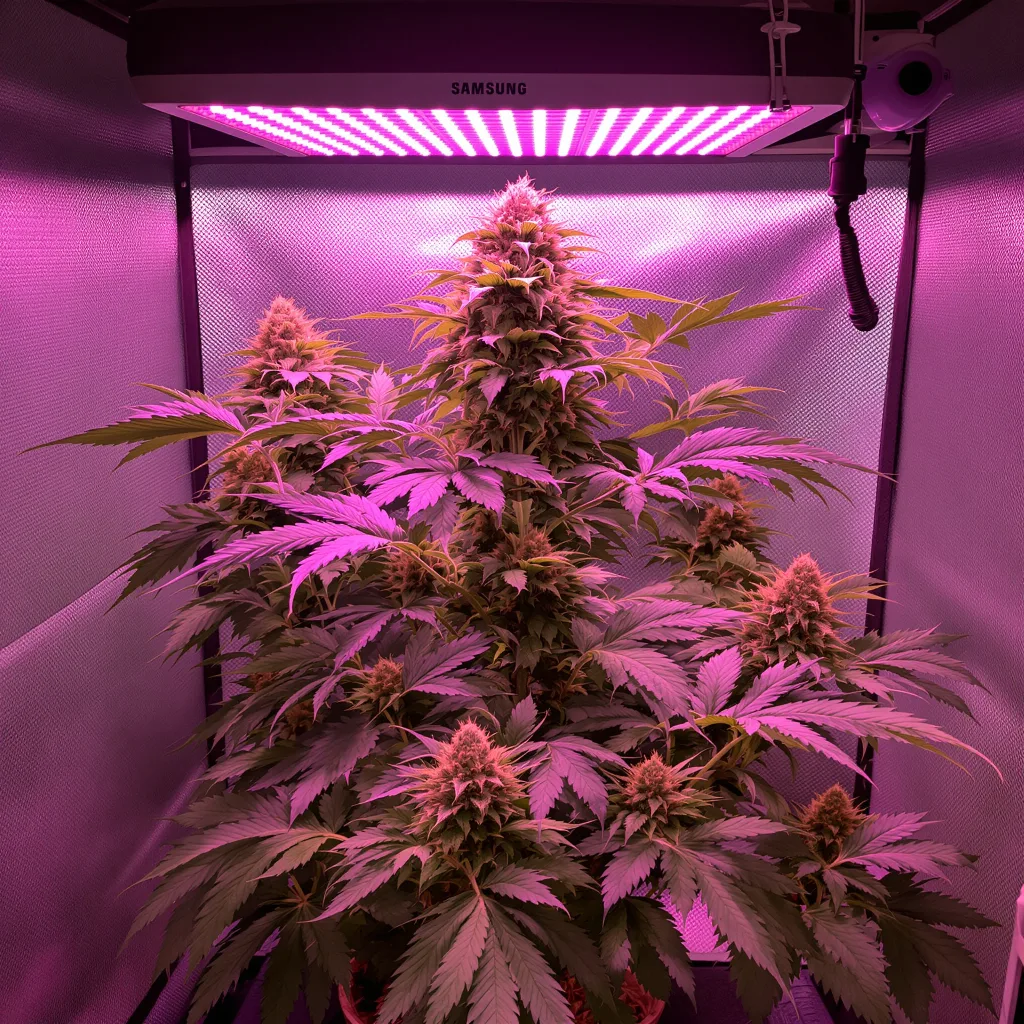 Purple Hindu Kush cannabis plant in flowering stage — 90-130 cm feminised