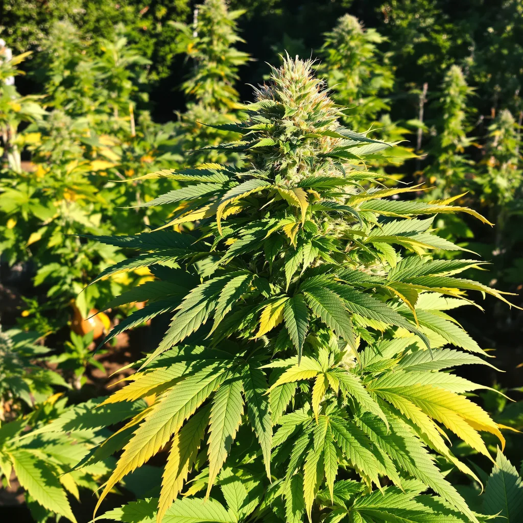 Purple Nepal 68% indica / 32% sativa flower with visible trichomes
