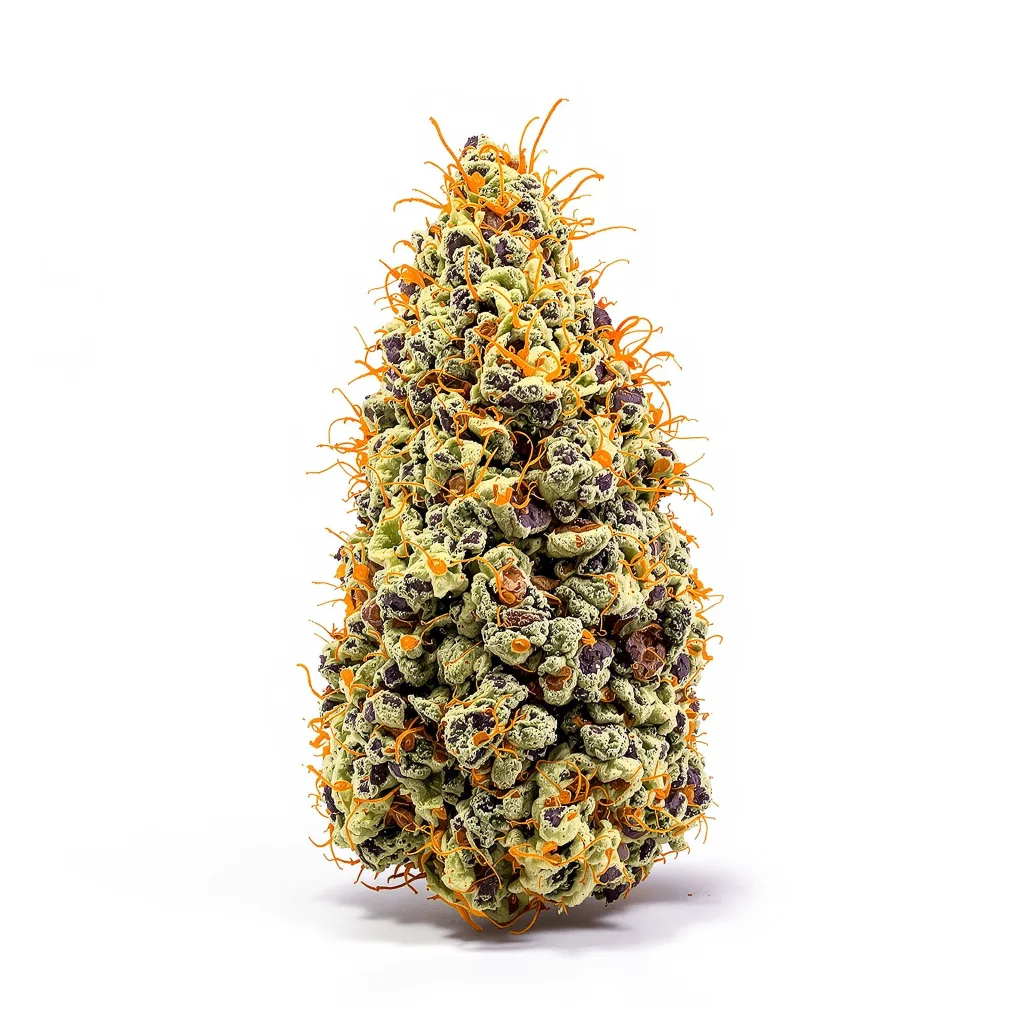 Purple Passion 89% indica / 11% sativa flower with visible trichomes