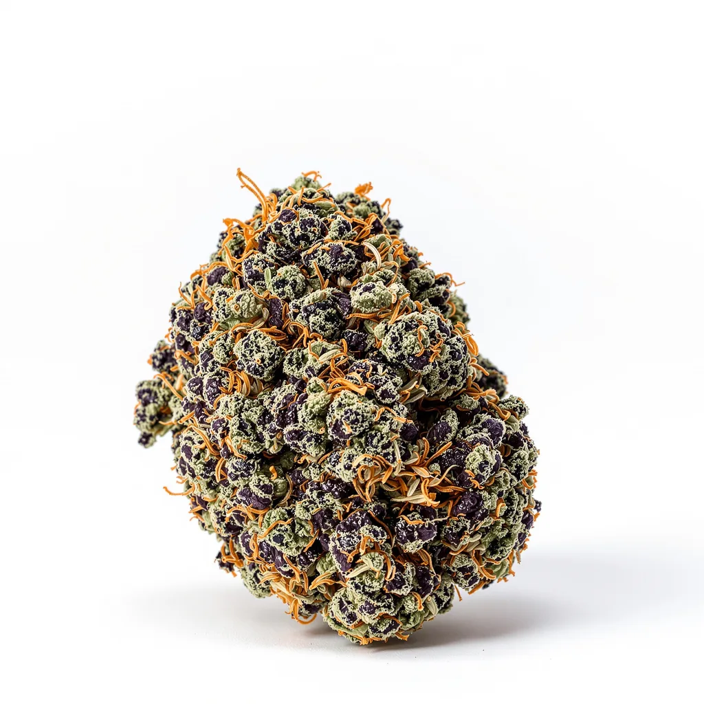 Purple Punch 70% indica / 30% sativa flower with visible trichomes