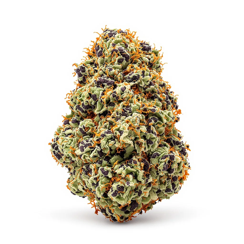 Purple Punch 70% indica / 30% sativa flower with visible trichomes