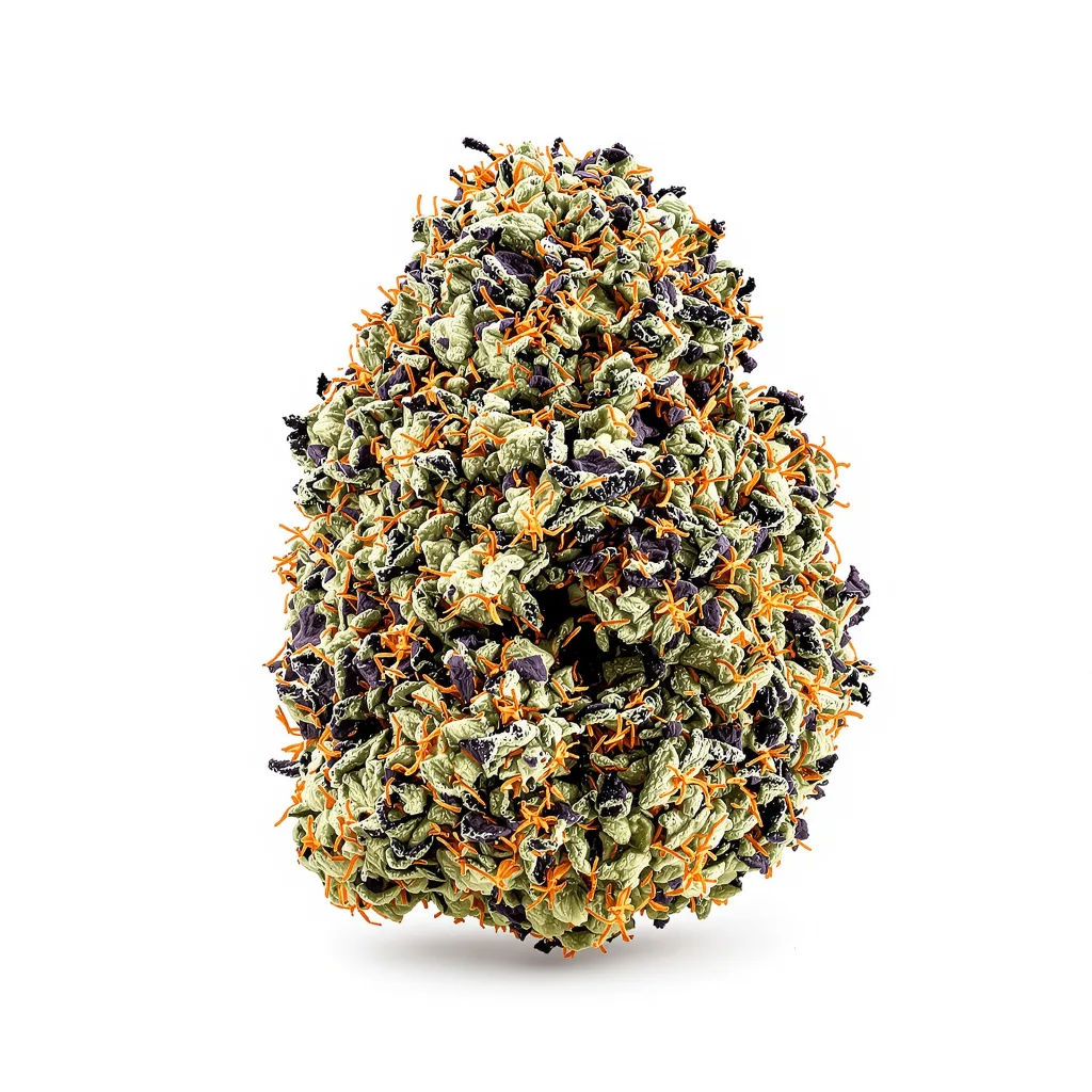 Purple Sage 86% indica / 14% sativa flower with visible trichomes