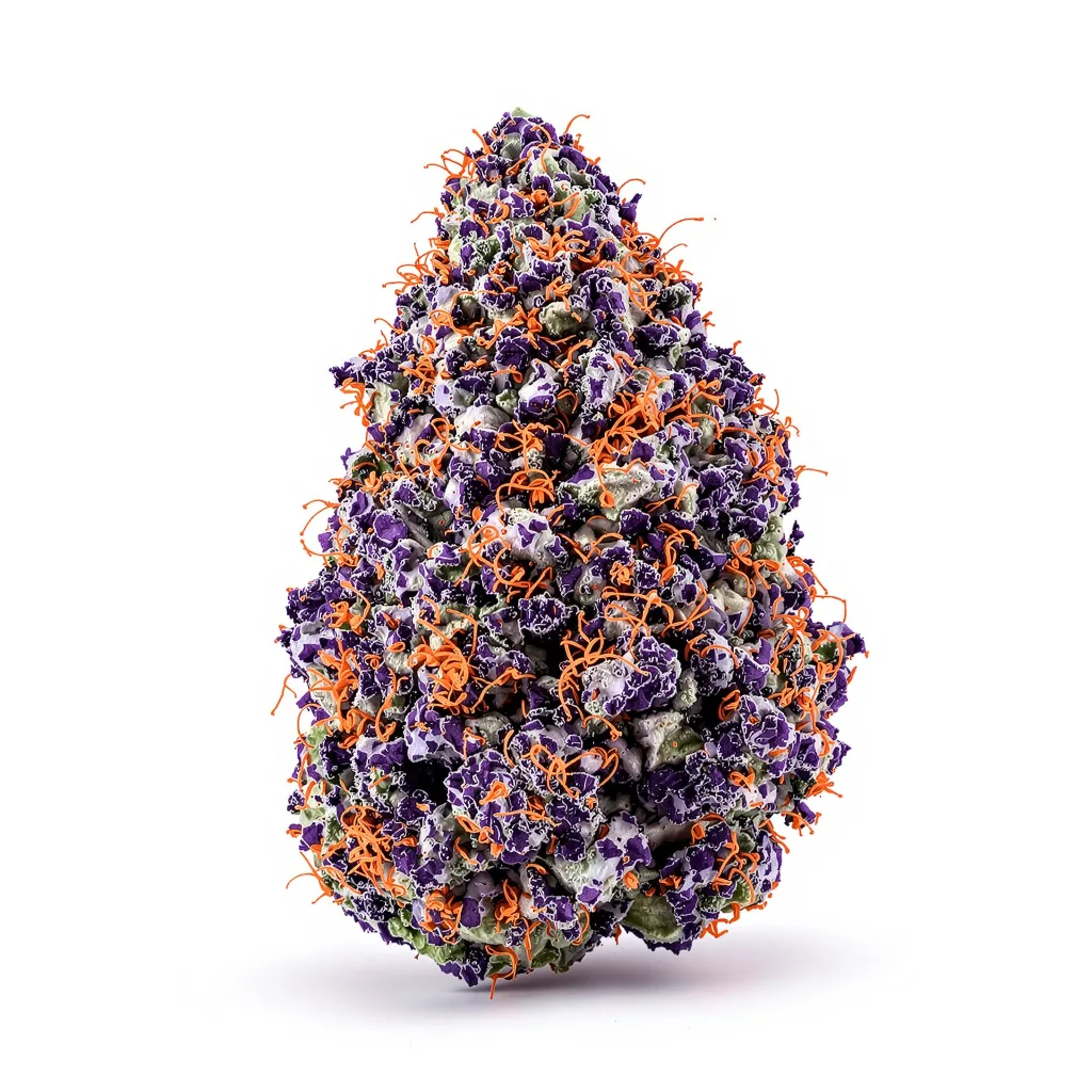 Purple Sage 86% indica / 14% sativa flower with visible trichomes